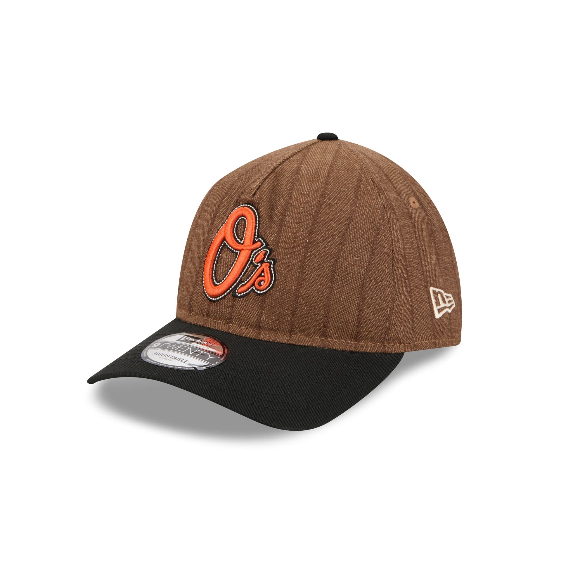Baltimore Orioles Three Looms Wool Pinstripe 9TWENTY A-Frame Adjustable Hat - Image 3