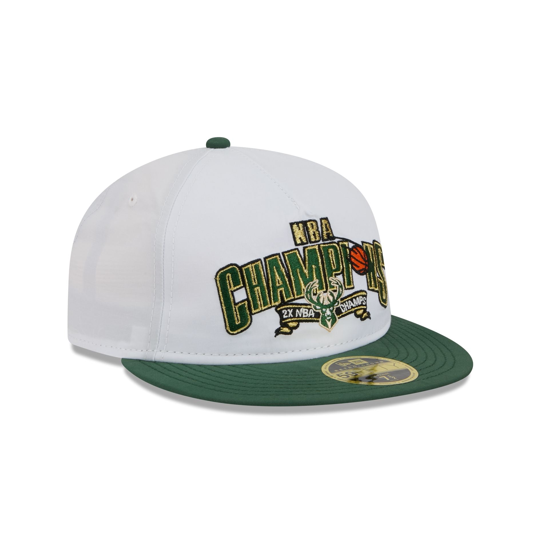 Milwaukee Bucks Champions White Retro Crown 59FIFTY Fitted Hat - Image 3