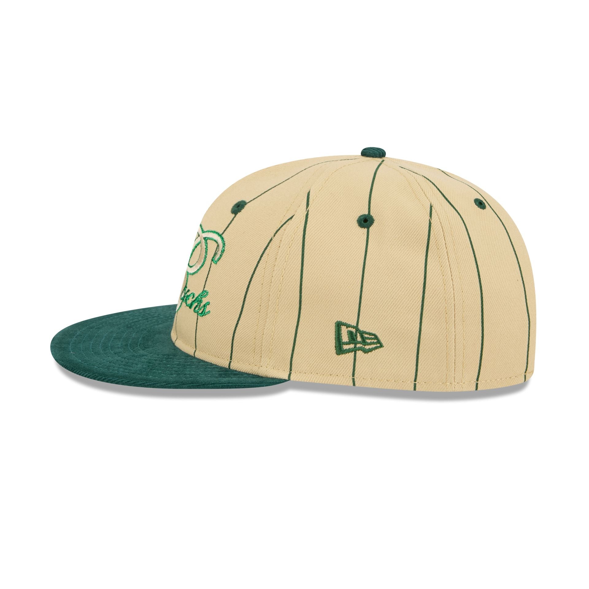 Milwaukee Bucks Pinstripe Script Retro Crown 9FIFTY Adjustable Hat - Image 4
