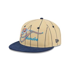 Oklahoma City Thunder Pinstripe Script Retro Crown 9FIFTY Adjustable Hat