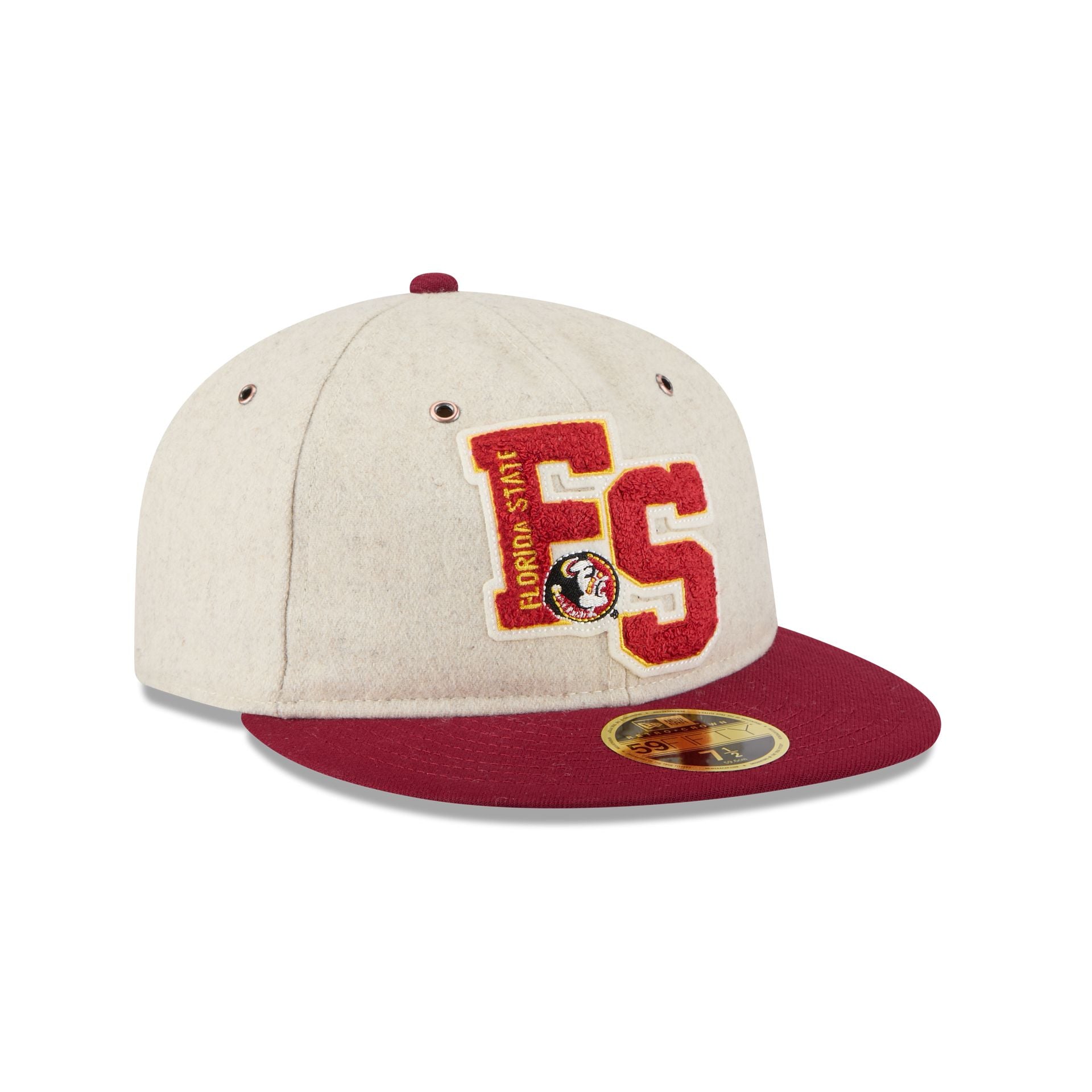 Florida State Seminoles College Vault Wool Letterman Retro Crown 59FIFTY Fitted Hat - Image 3