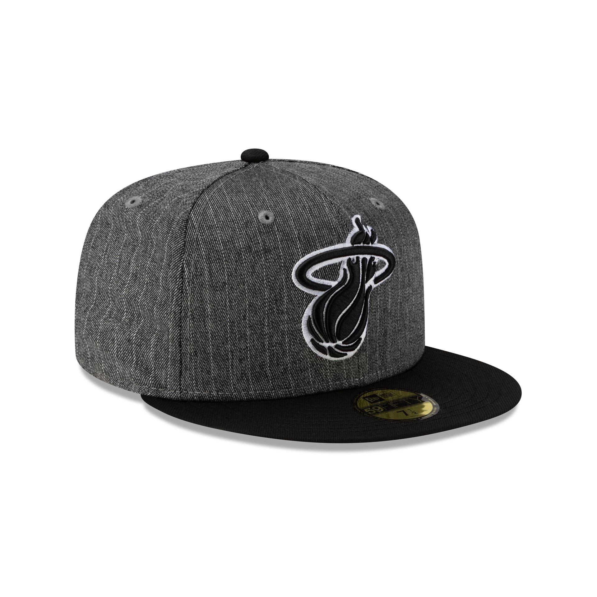 Just Caps Black Pinstripe Miami Heat 59FIFTY Fitted Hat - Image 3