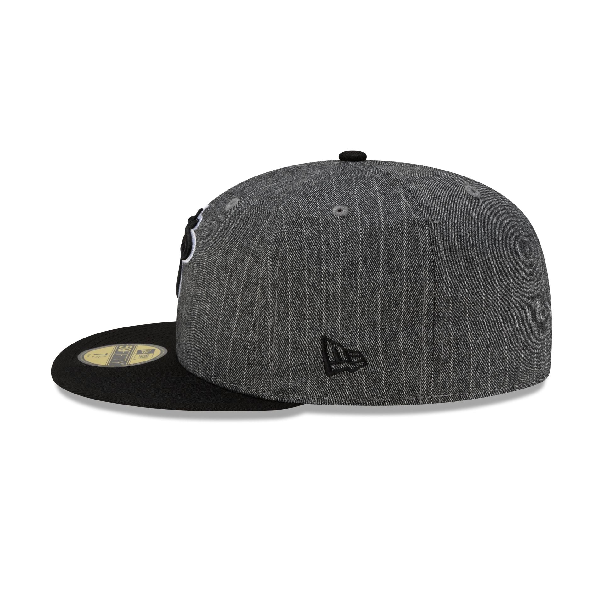Just Caps Black Pinstripe Miami Heat 59FIFTY Fitted Hat - Image 4