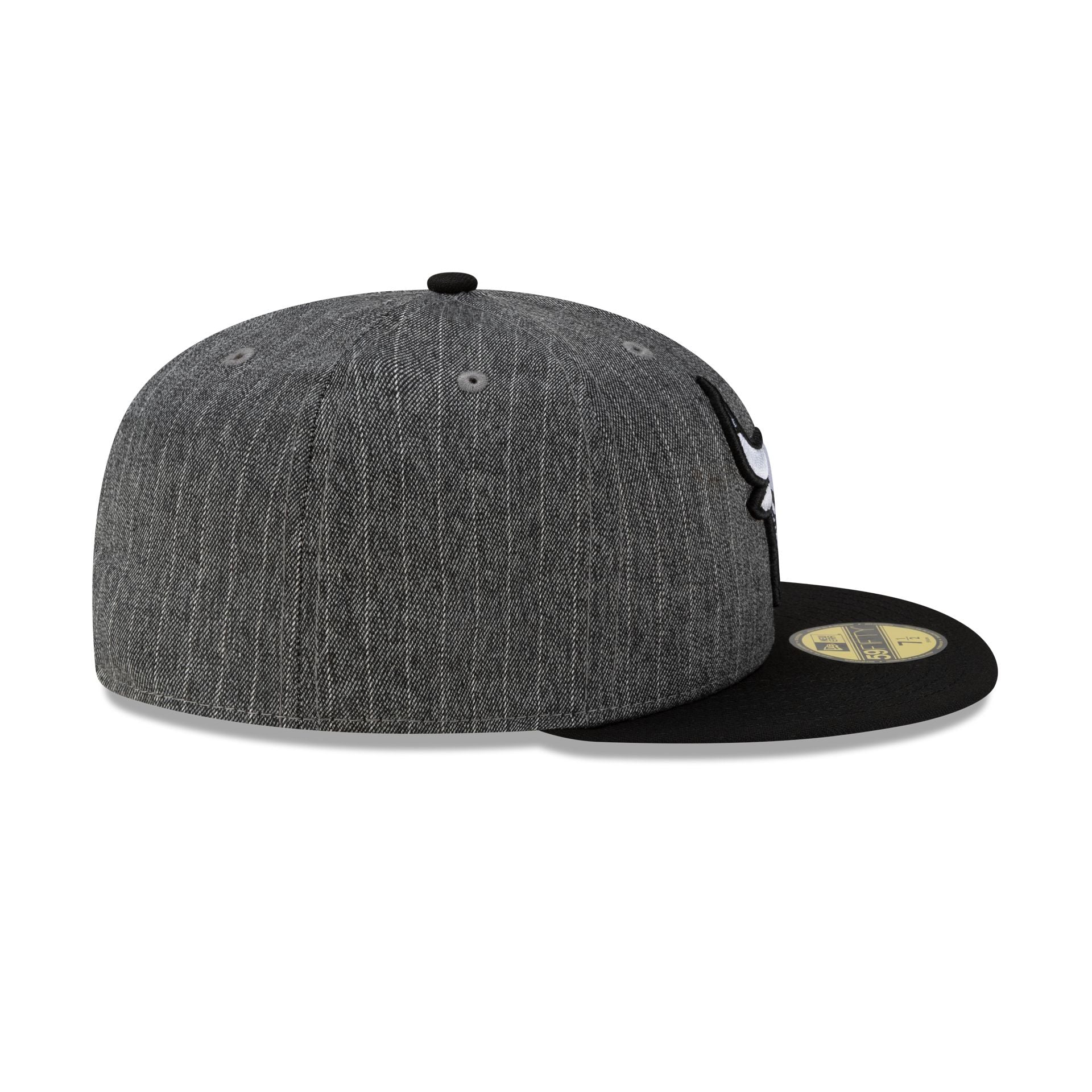 Just Caps Black Pinstripe Chicago Bulls 59FIFTY Fitted Hat - Image 5