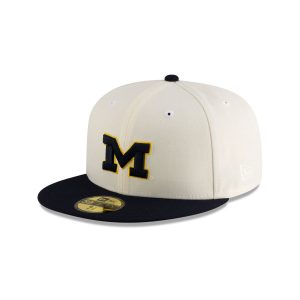Michigan Wolverines Crome Navy 59FIFTY Fitted