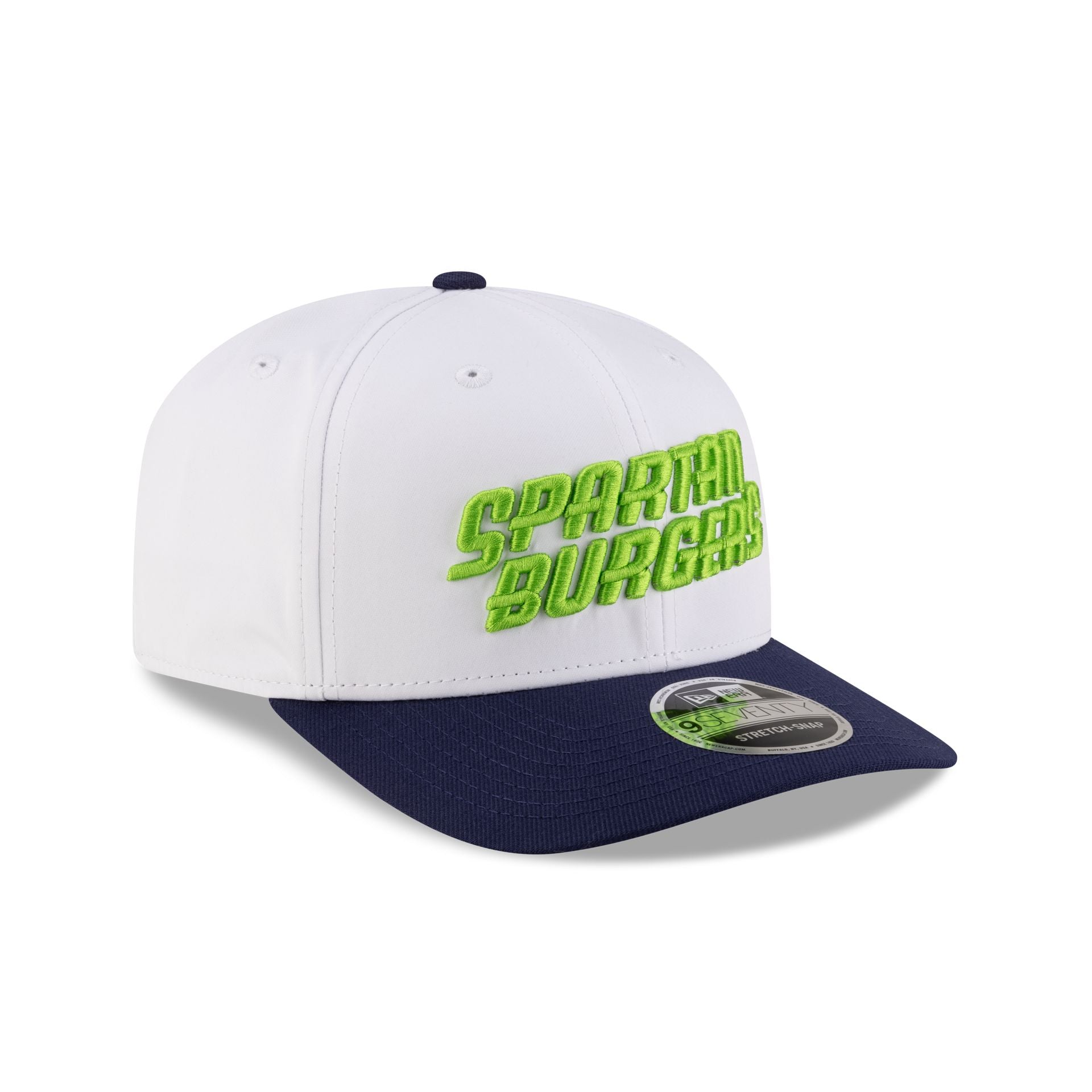 Hub City Spartanburgers Optic White 9SEVENTY Stretch-Snap Hat - Image 3