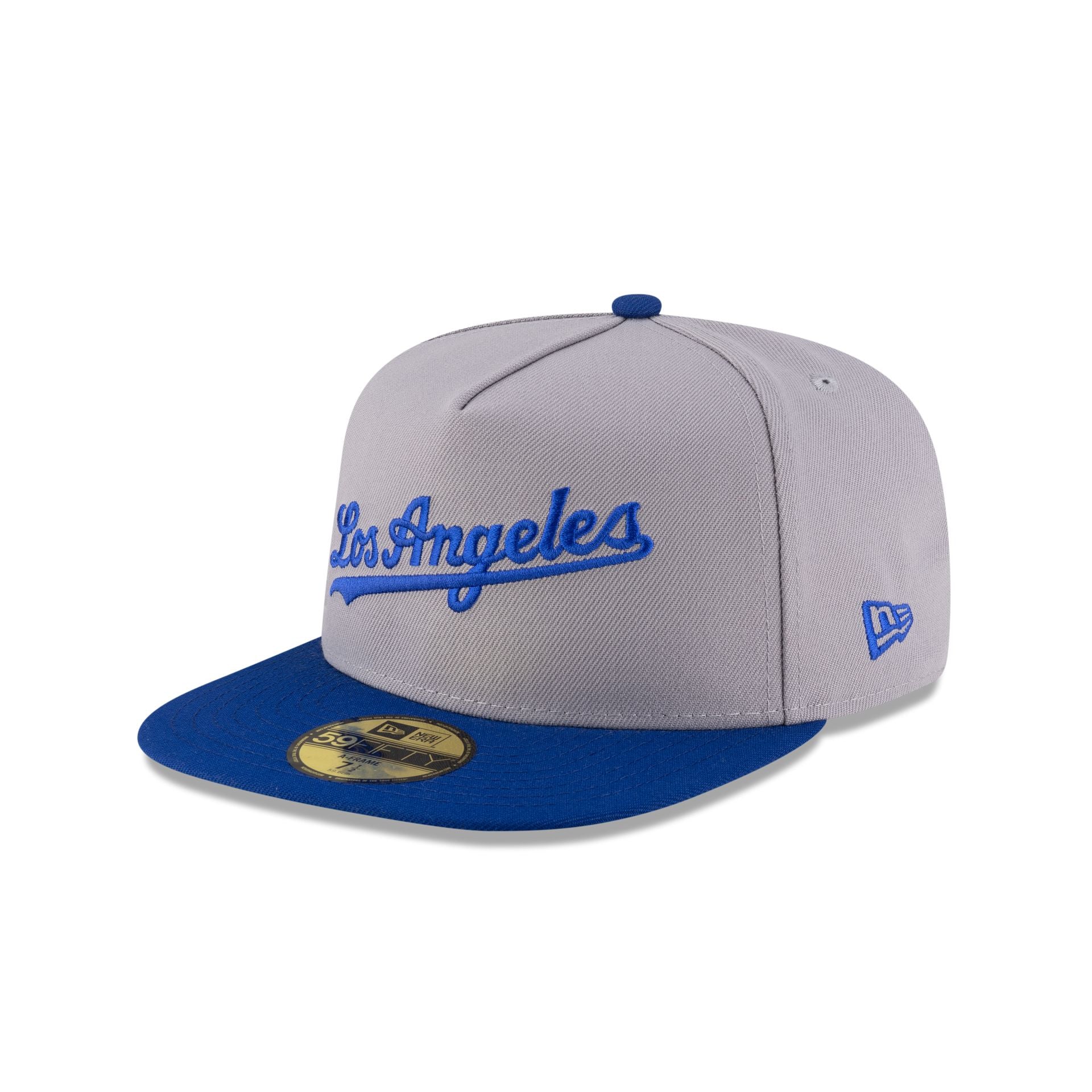 Just Caps League Sidepatch Gray Los Angeles Dodgers 59FIFTY A-Frame Fitted Hat - Image 3