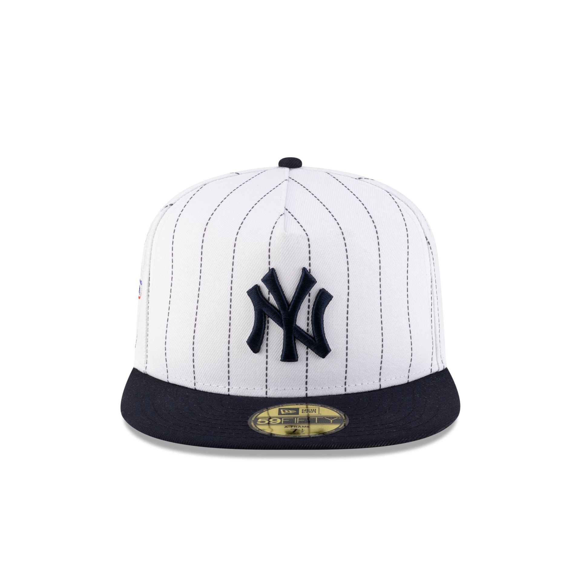 Just Caps League Sidepatch Pinstripe New York Yankees 59FIFTY A-Frame Fitted Hat - Image 2