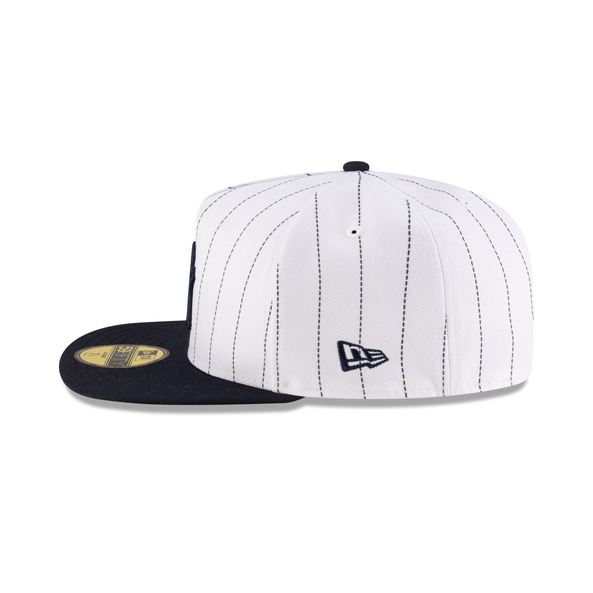 Just Caps League Sidepatch Pinstripe New York Yankees 59FIFTY A-Frame Fitted Hat - Image 5