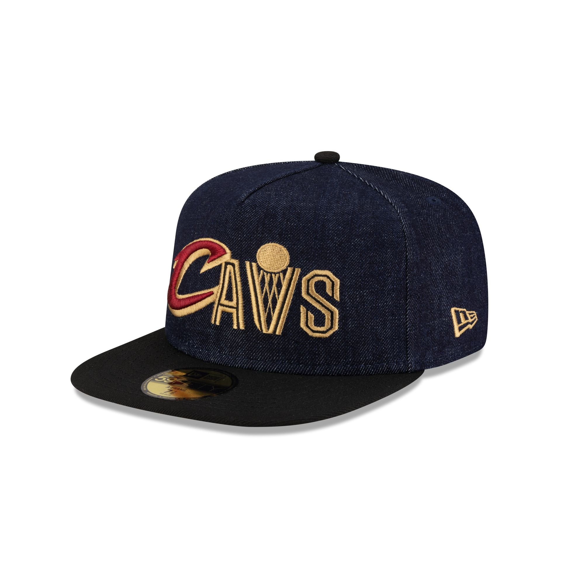 Cleveland Cavaliers Navy Denim 59FIFTY A-Frame Fitted Hat