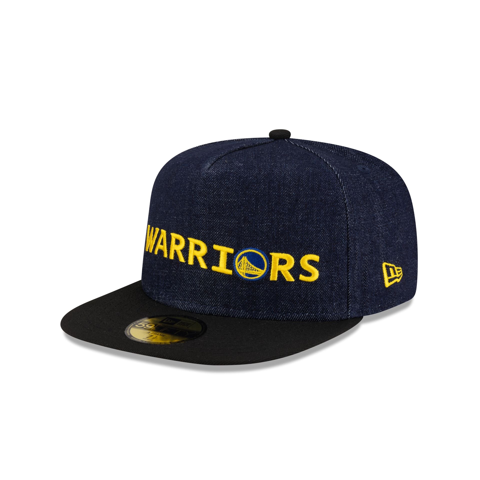 Golden State Warriors Navy Denim 59FIFTY A-Frame Fitted Hat