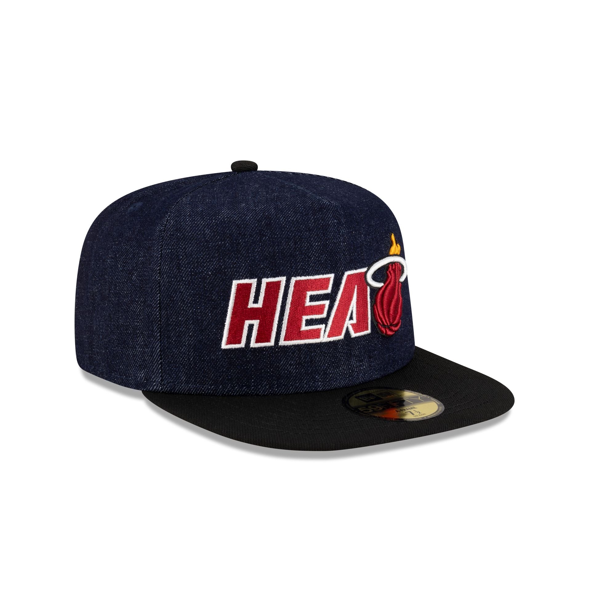 Miami Heat Navy Denim 59FIFTY A-Frame Fitted Hat - Image 3