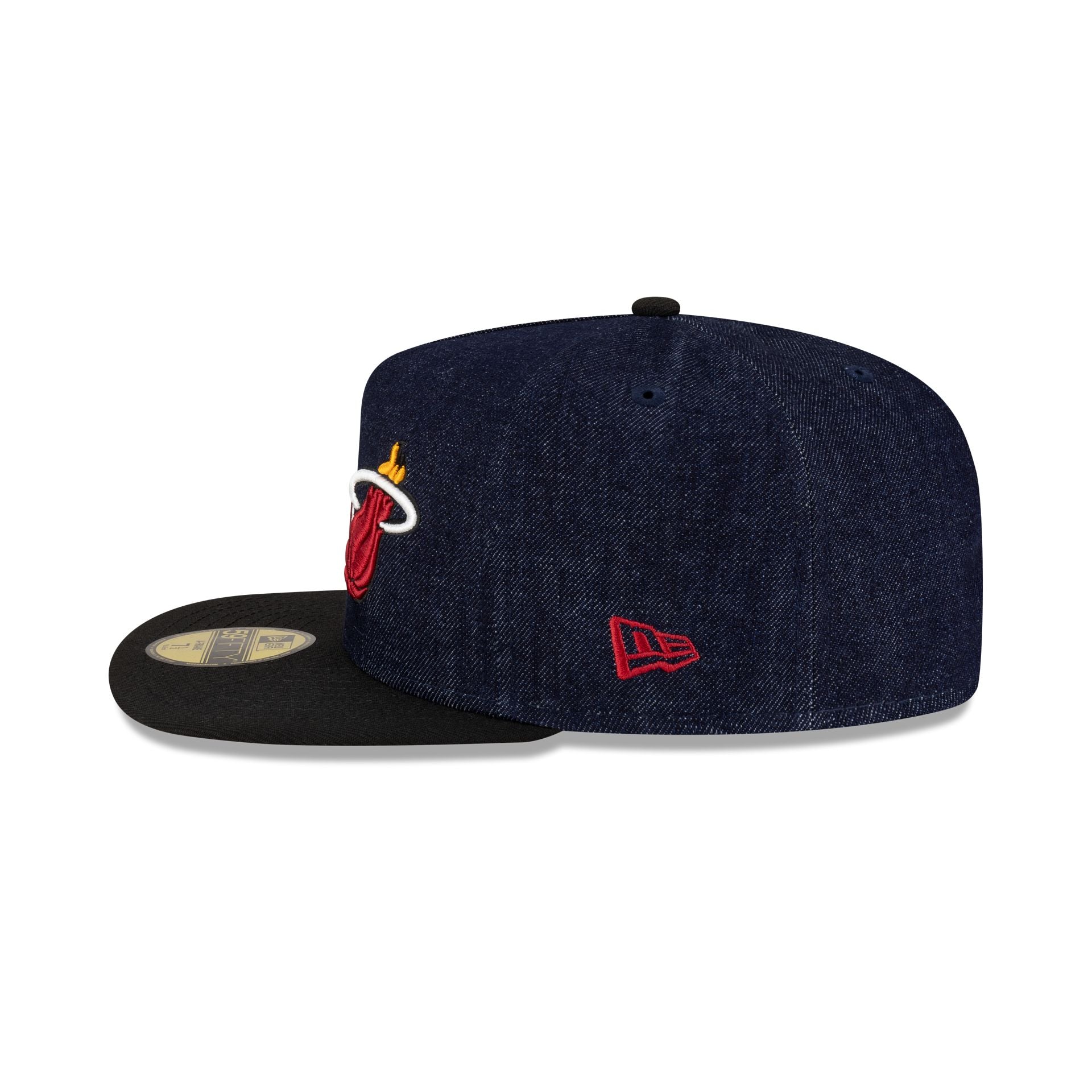 Miami Heat Navy Denim 59FIFTY A-Frame Fitted Hat - Image 4