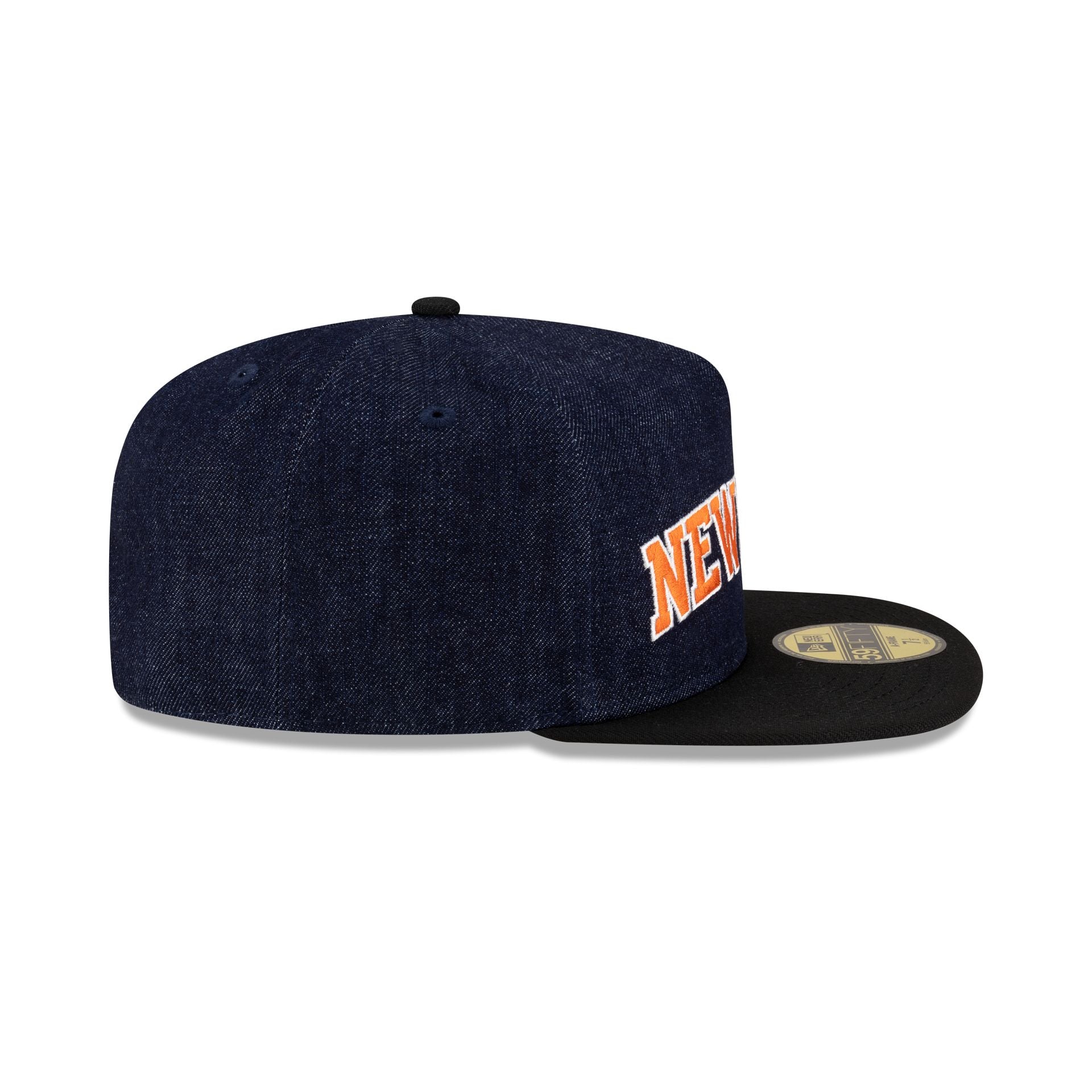 New York Knicks Navy Denim 59FIFTY A-Frame Fitted Hat - Image 5