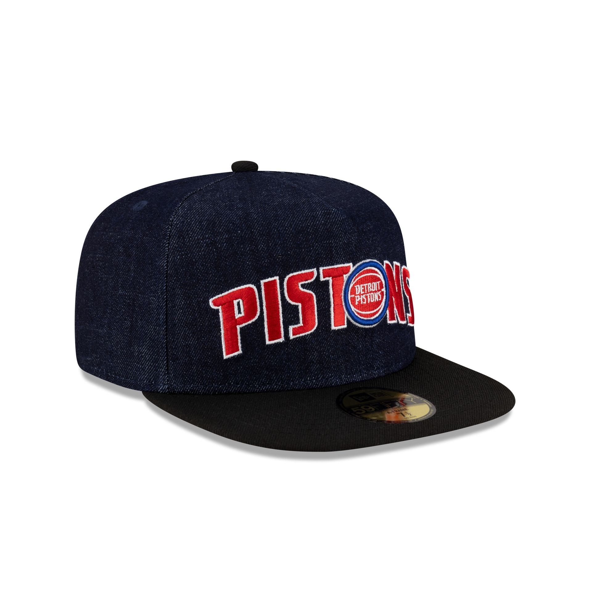 Detroit Pistons Navy Denim 59FIFTY A-Frame Fitted Hat - Image 3