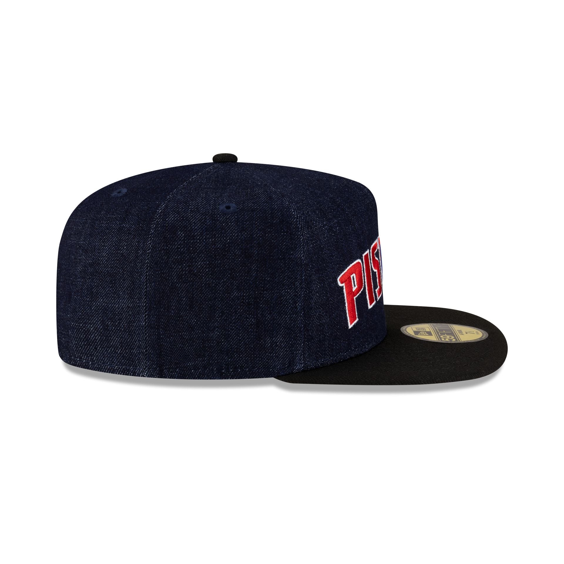 Detroit Pistons Navy Denim 59FIFTY A-Frame Fitted Hat - Image 5