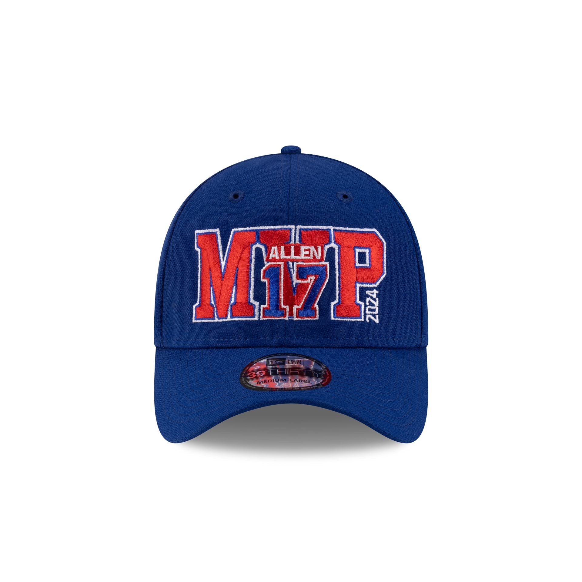 Buffalo Bills Josh Allen MVP Royal Blue 39THIRTY Stretch Fit Hat - Image 2