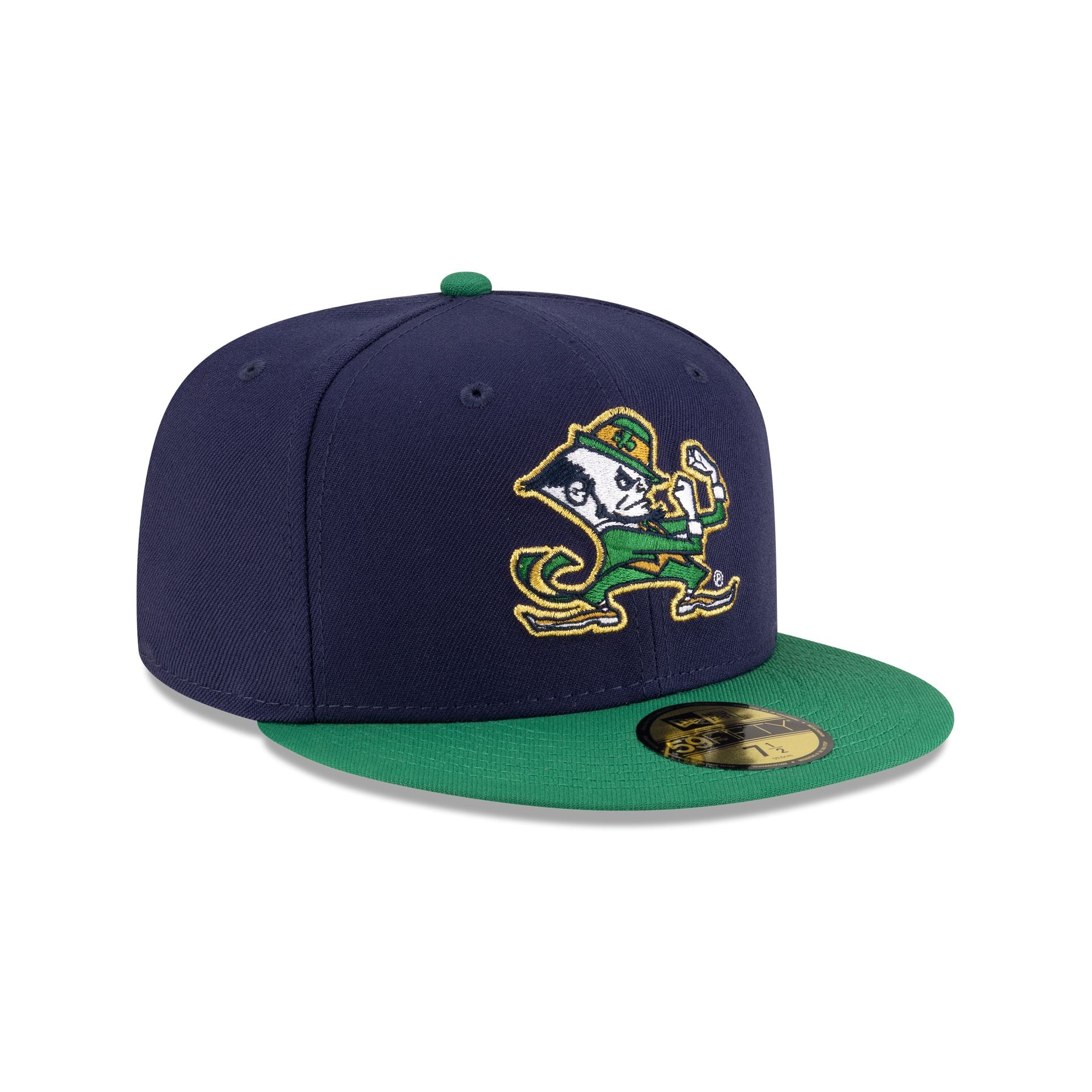 Notre Dame Fighting Irish Navy Kelly Green 59FIFTY Fitted Hat - Image 3