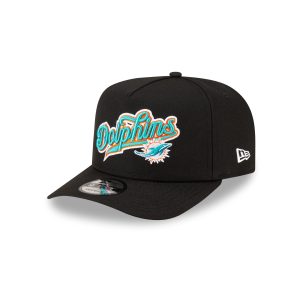 Born x Raised x Miami Dolphins Script Black 9FIFTY A-Frame Snapback Hat