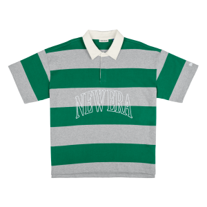 New Era Branded Embroidered Yarn Dye Kelly Green Rugby Shirt