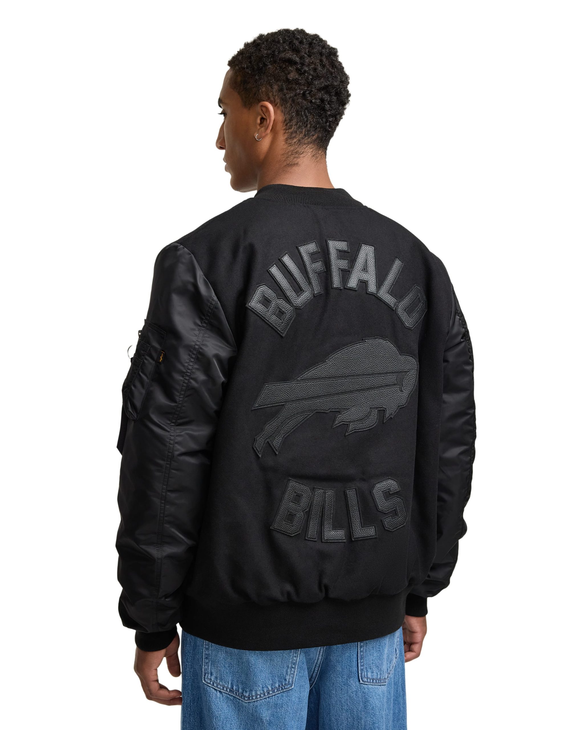 Alpha Industries x New York Giants MA-1 Wool Varsity Jacket Black - Image 5