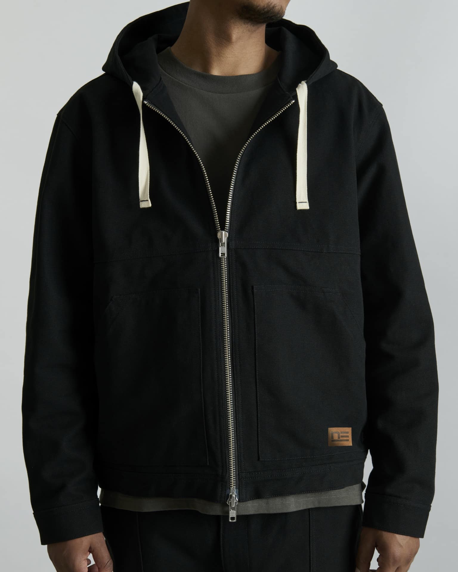 Forge Black Hooded Work Jacket - Image 4