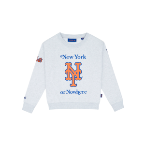 New York or Nowhere x New York Mets Youth Chrome White Crewneck